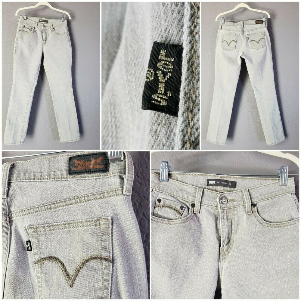 Levi's 505 Straight Leg Women's Jeans Size 4M - 30.5 Inseam Gray Grey Jeans